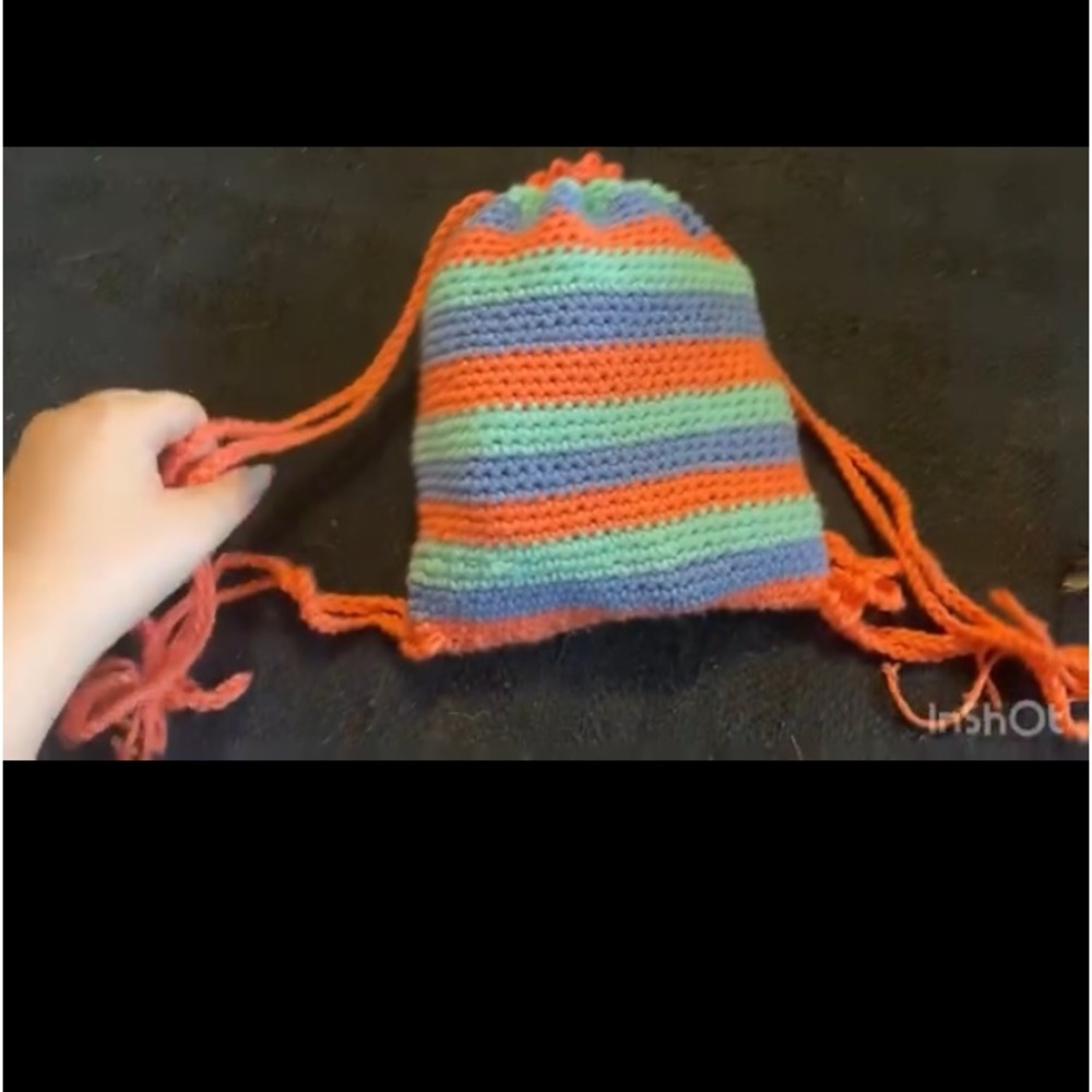 Crocheted Drawstring Backpack